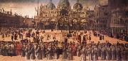 Gentile Bellini Procession in St Mark's Square oil